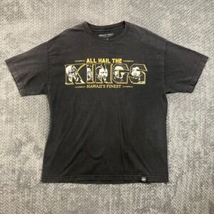 Hawaii's Finest T-Shirt Mens XL All Hail The Kings Black Faded Streetwear